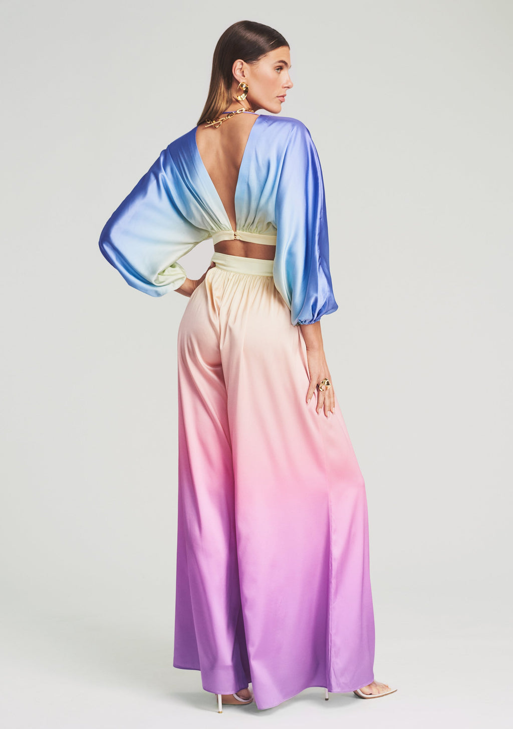 Clarisa Silk Top by retrofête in Rainbow Sky, product image 5