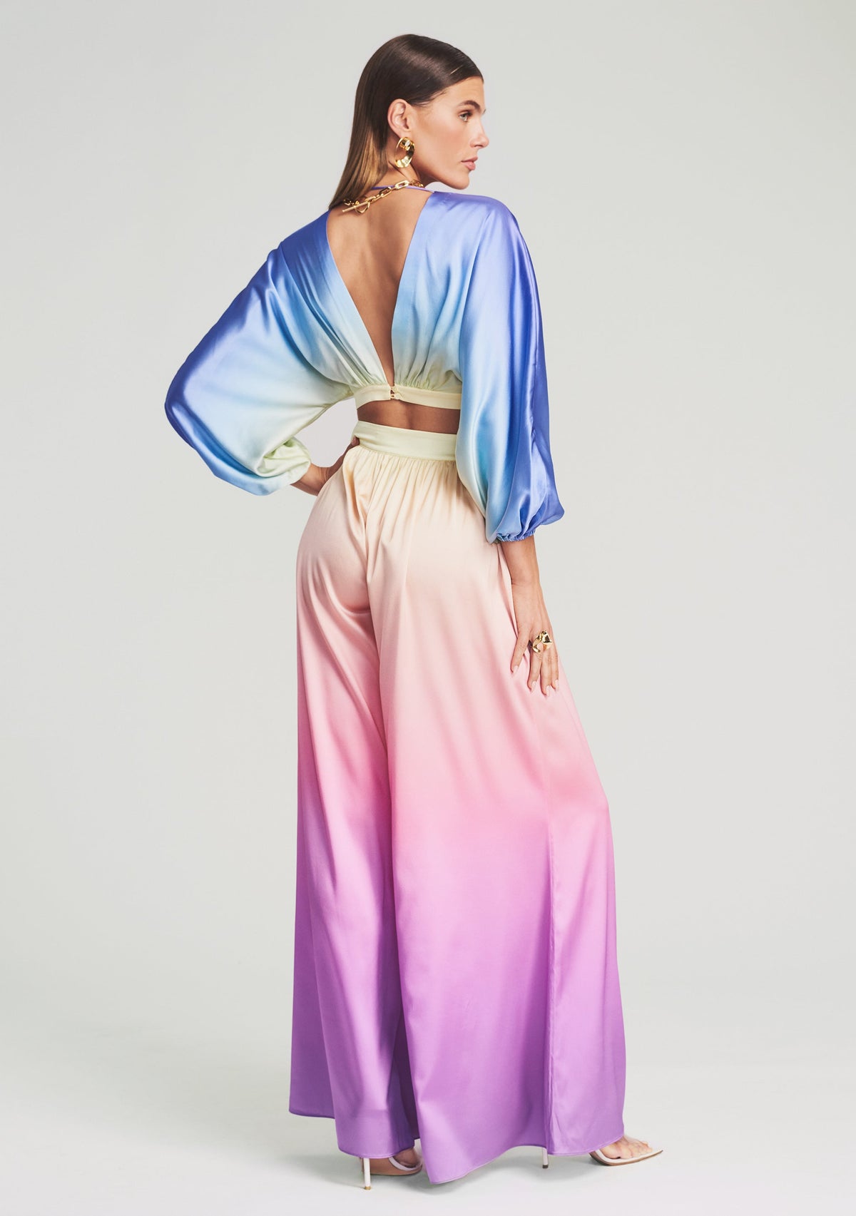 Clarisa Silk Top by retrofête in Rainbow Sky, product image 5