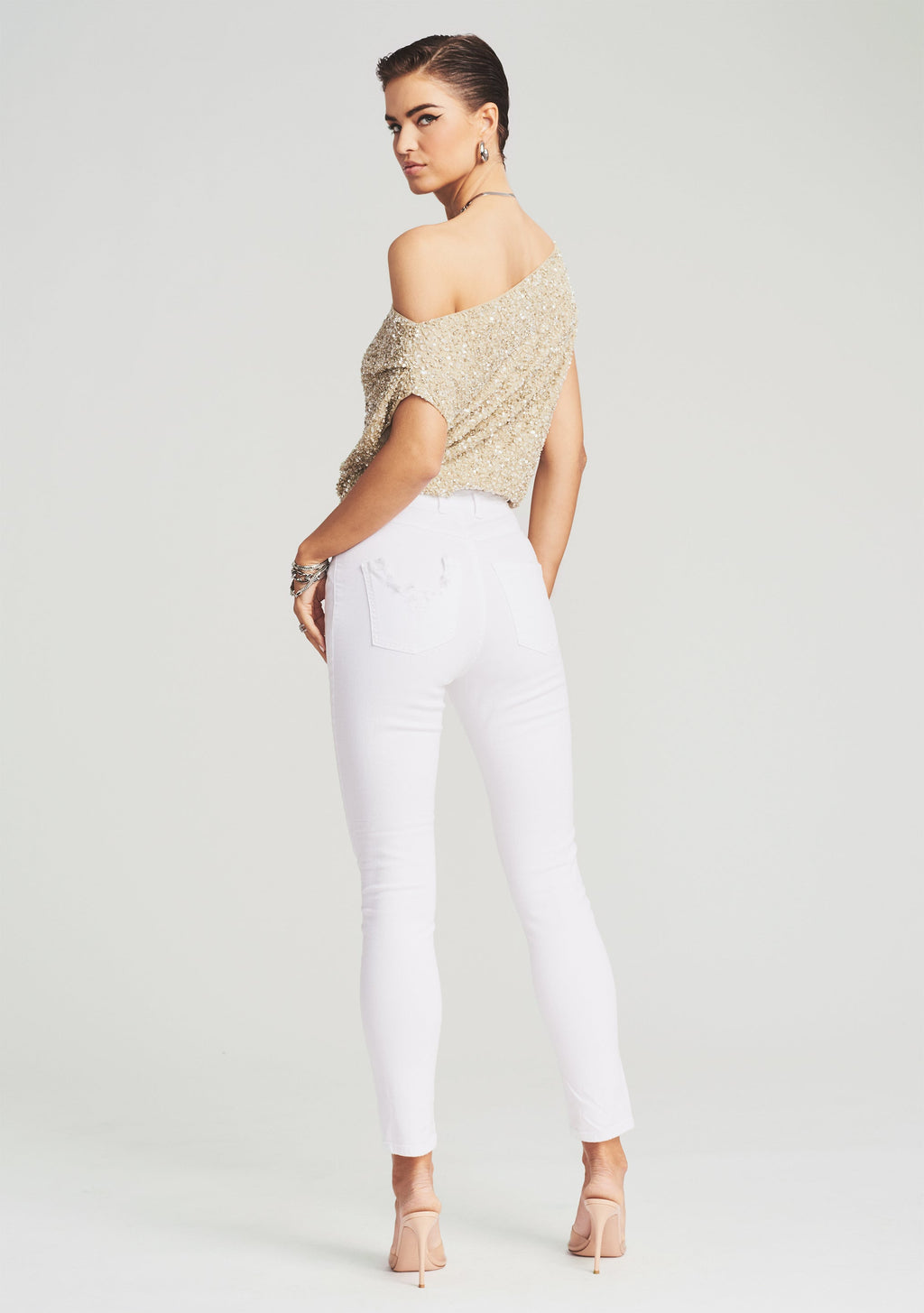 Myles Sequin Top by retrofête in Sage, product image 4