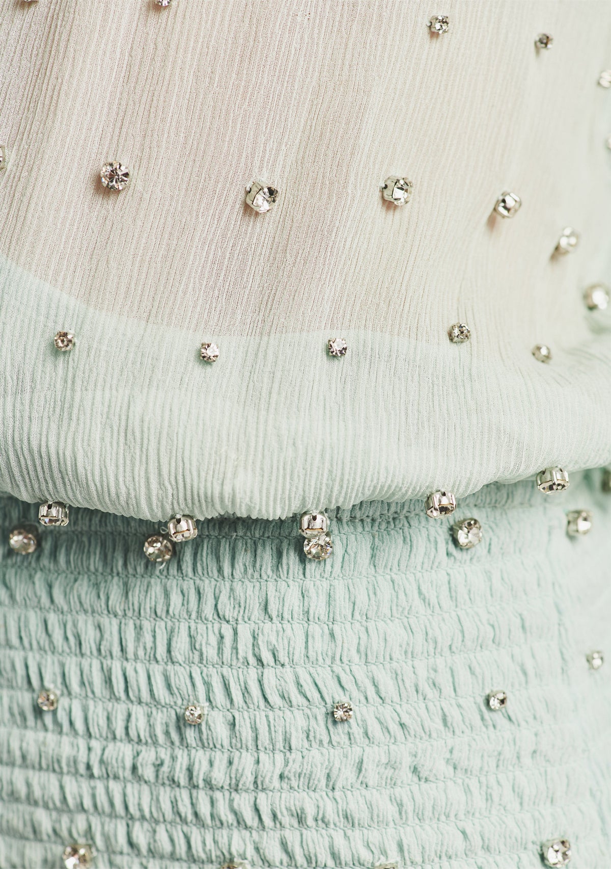 Lennon Embellished Silk Chiffon Dress by retrofête in Light Blue, product image 2