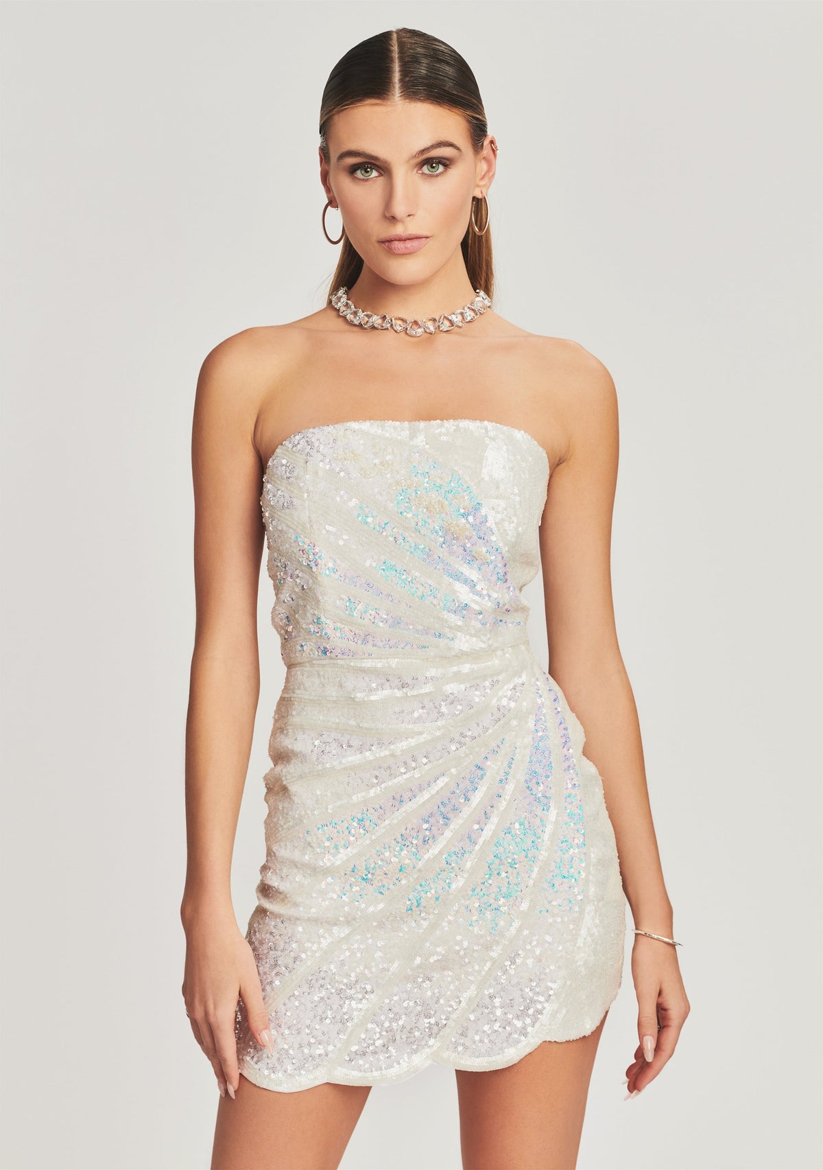 Arabelle Sequin Dress by retrofête in White, product image 5