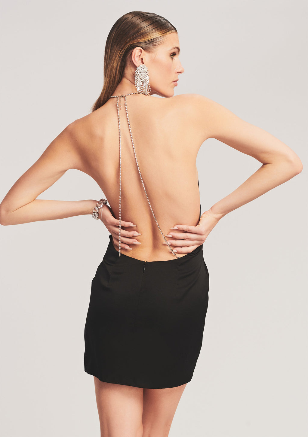Anahita Silk Dress by retrofête in Black, product image 2