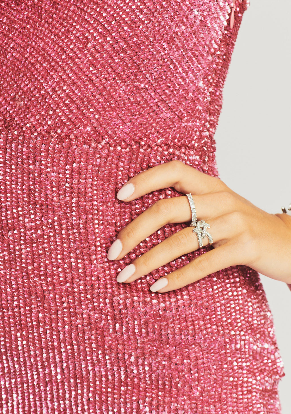 Jill Sequin Dress by retrofête in Pastel Pink, product image 2