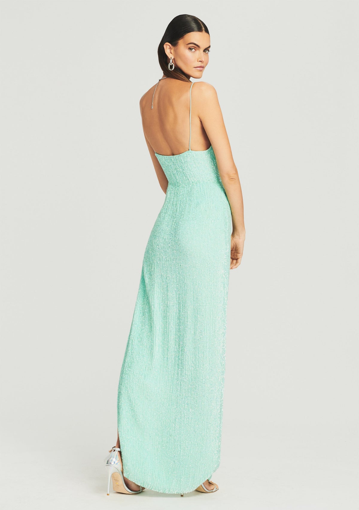 Katya Sequin Dress by retrofête in Aqua, product image 4