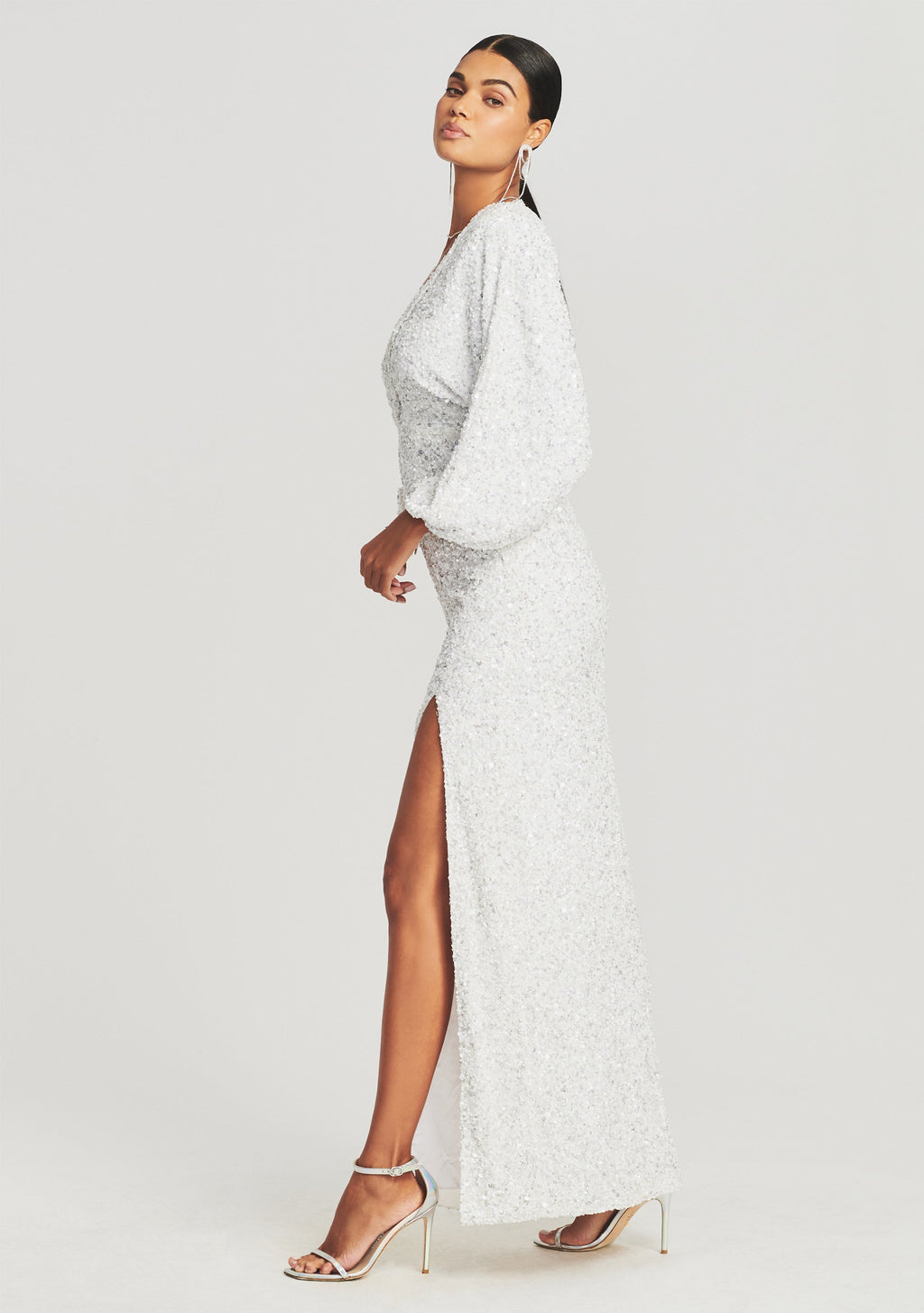 Camille Sequin Dress by retrofête in White, product image 3