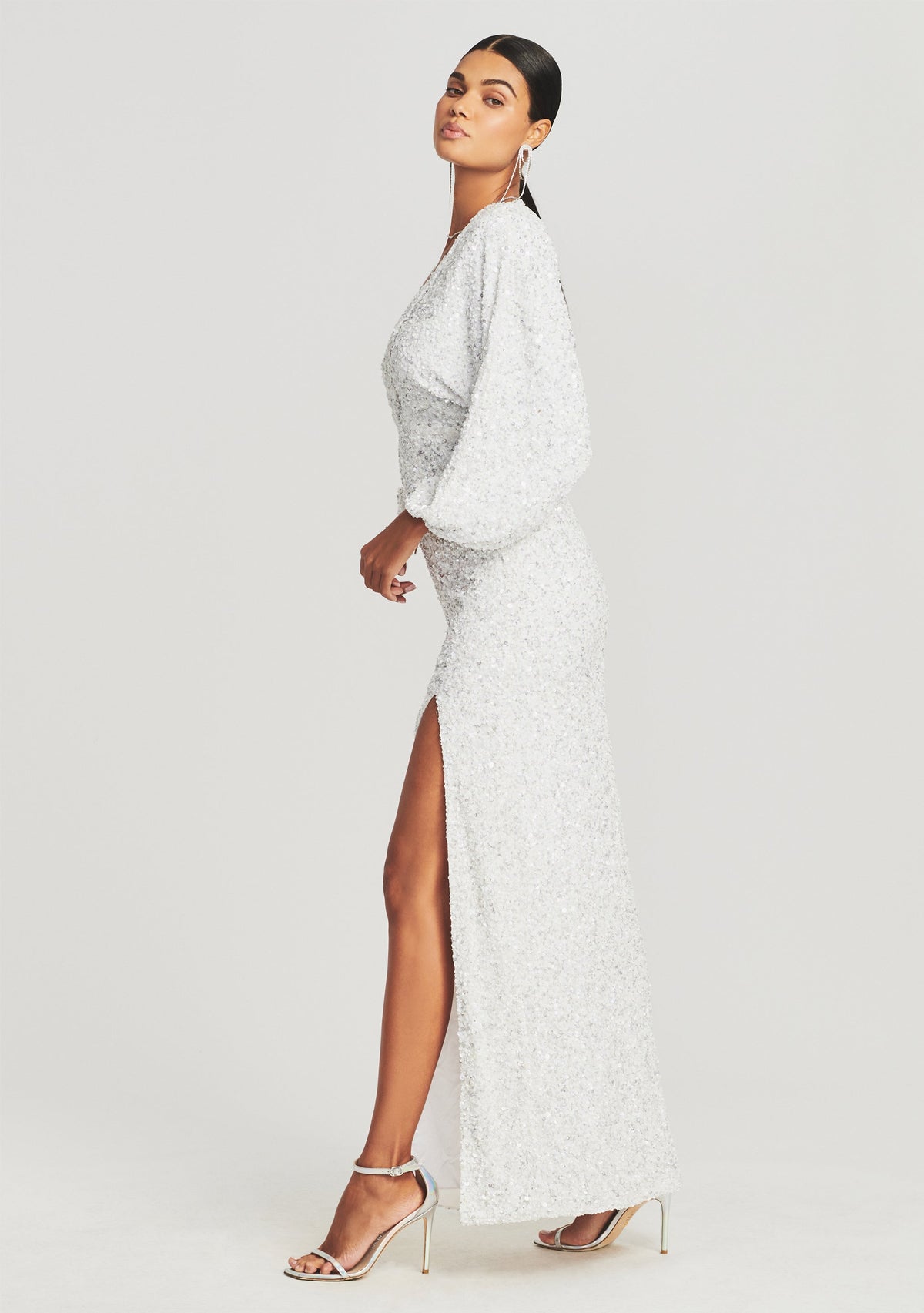Camille Sequin Dress by retrofête in White, product image 3