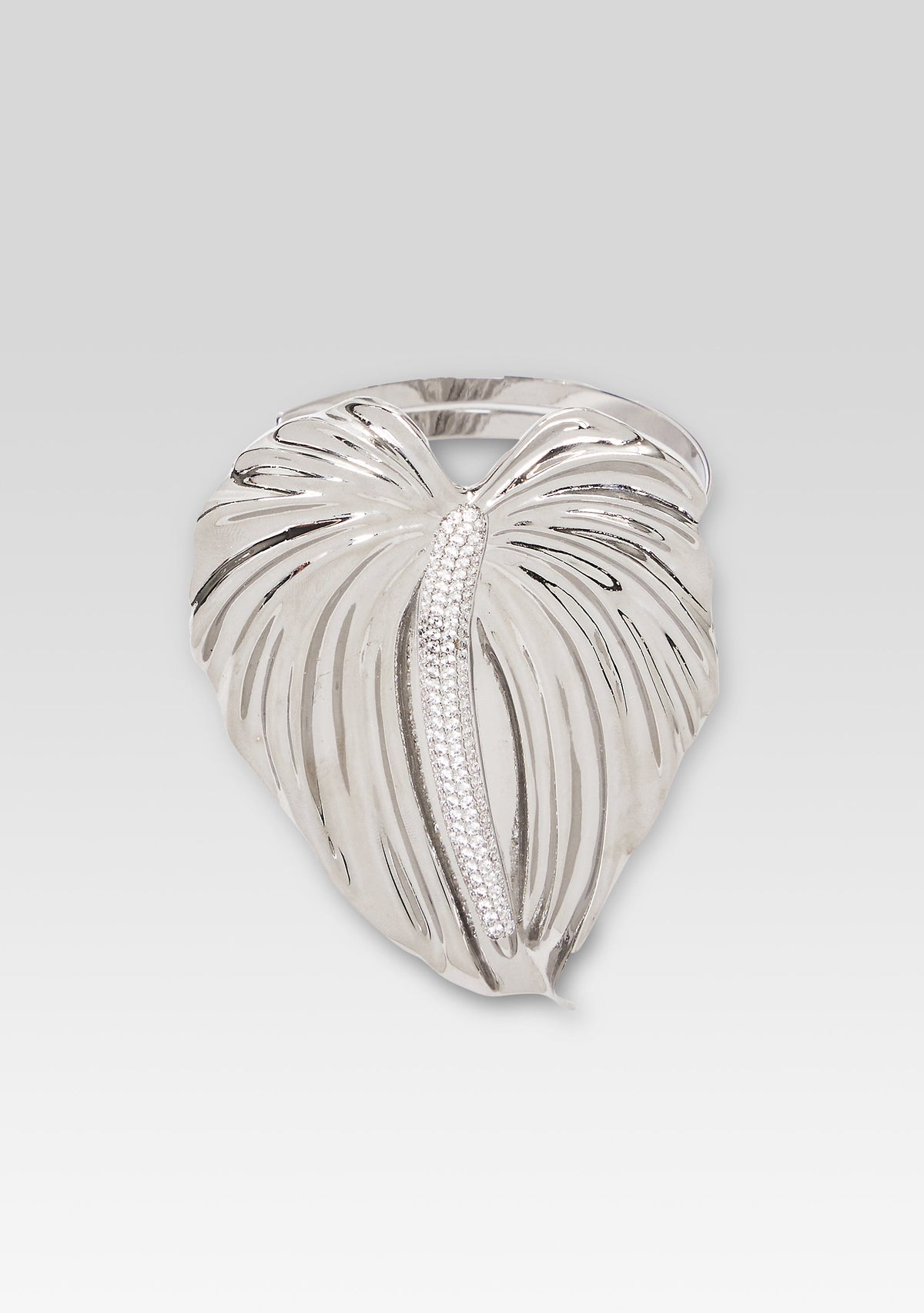 Anthurium Crystal Arm Band by retrofête in Silver, product image 1