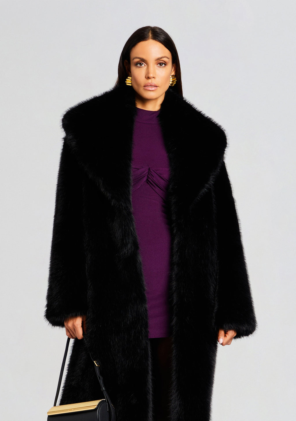Averie Faux Fur Coat by retrofête in Black, product image 2