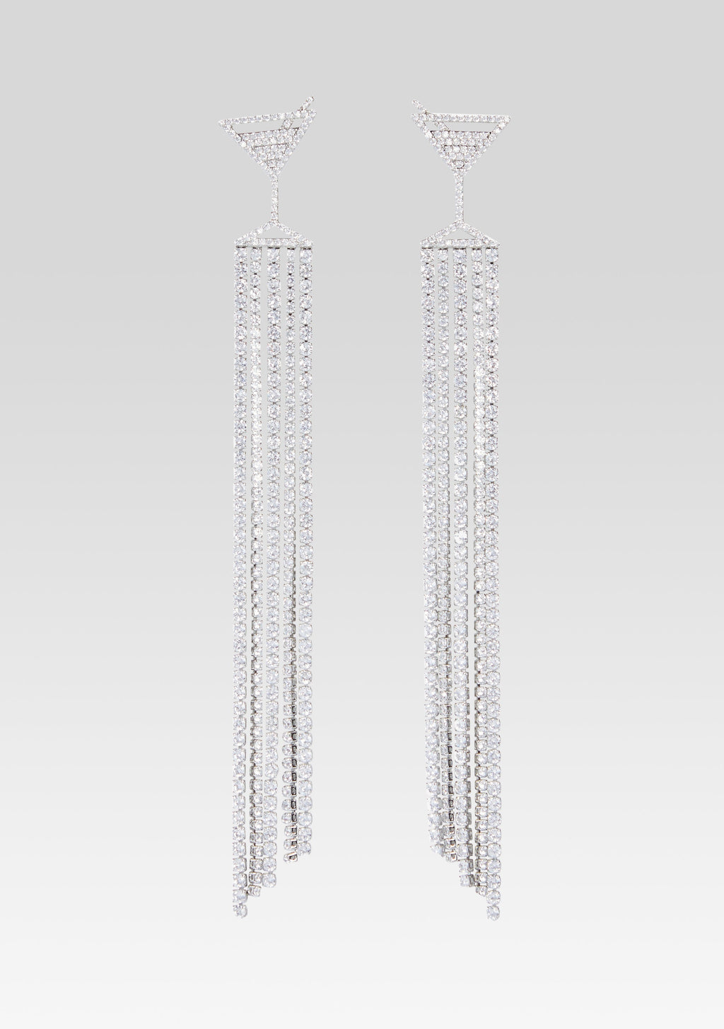 Martini Drop Crystal Earring by retrofête in Silver, product image 1