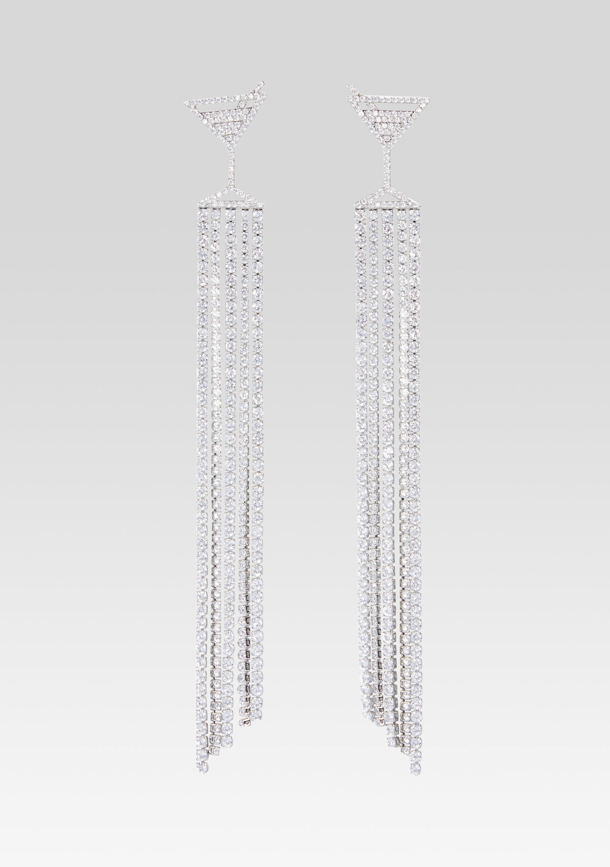 Martini Drop Crystal Earring by retrofête in Silver, product image 1