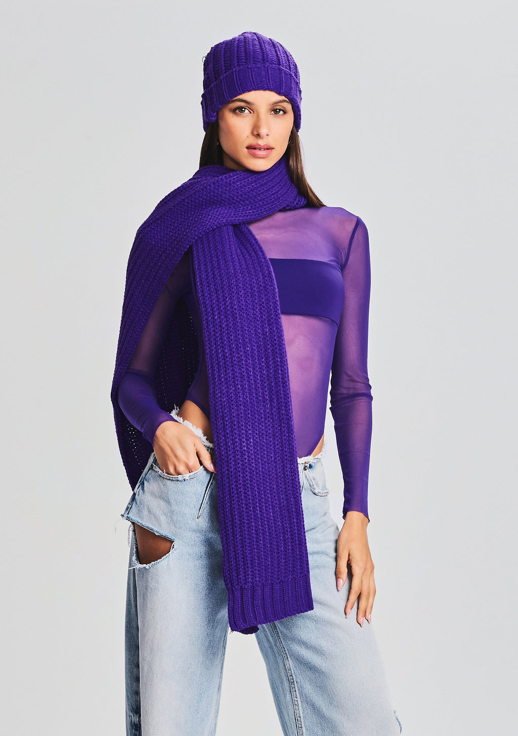 Ash Scarf by SEROYA in Violet, product image 1