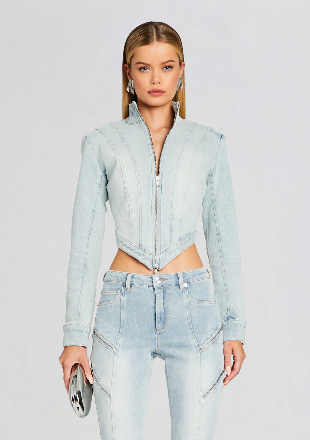 Chrissy Denim Jacket by SEROYA in Skylight, product image 1