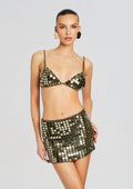 Silas Embellished Bra by retrofête in Military Green, product image 1