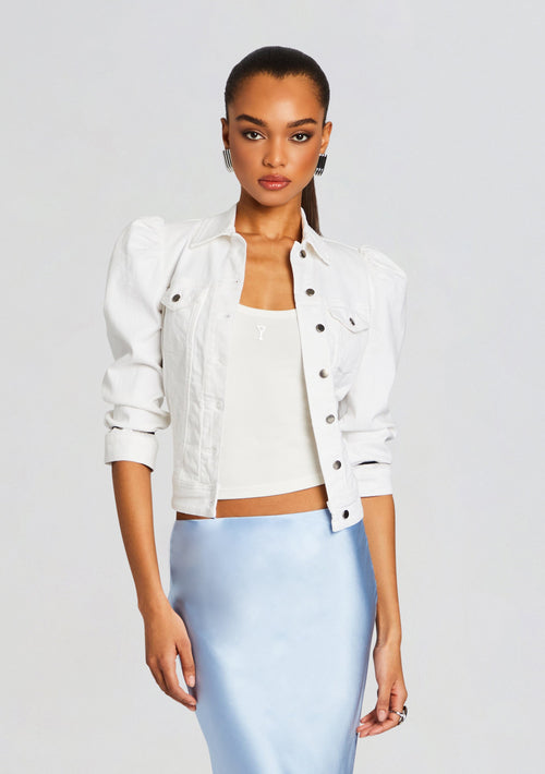 Ada Denim Jacket by retrofête in White, product image 1