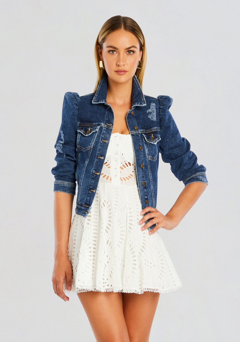 Ada Denim Jacket by retrofête in Sapphire, product image 1