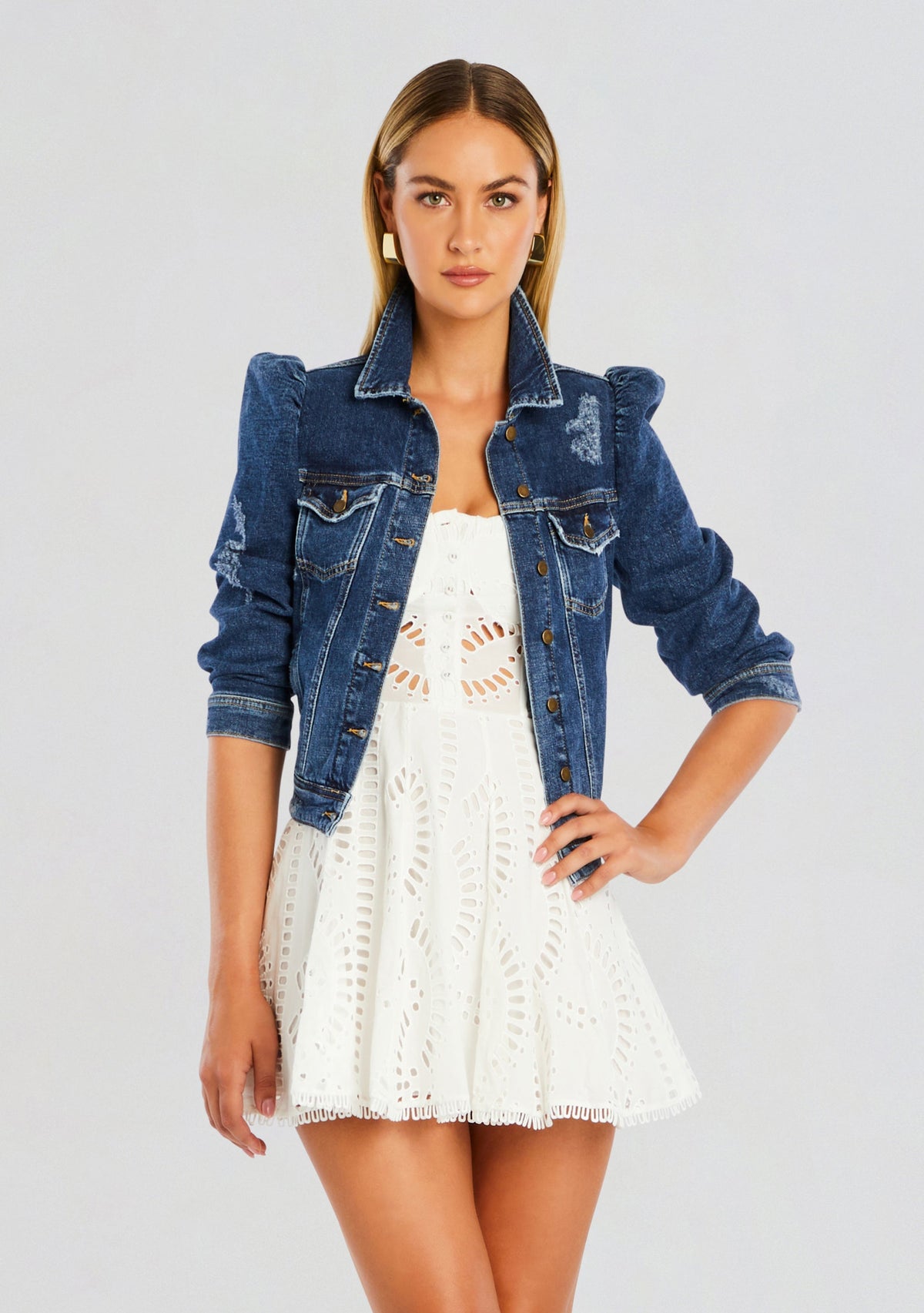 Ada Denim Jacket by retrofête in Sapphire, product image 1