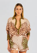 Selah Linen Shirt by retrofête in Polka Dot Leaves, product image 1