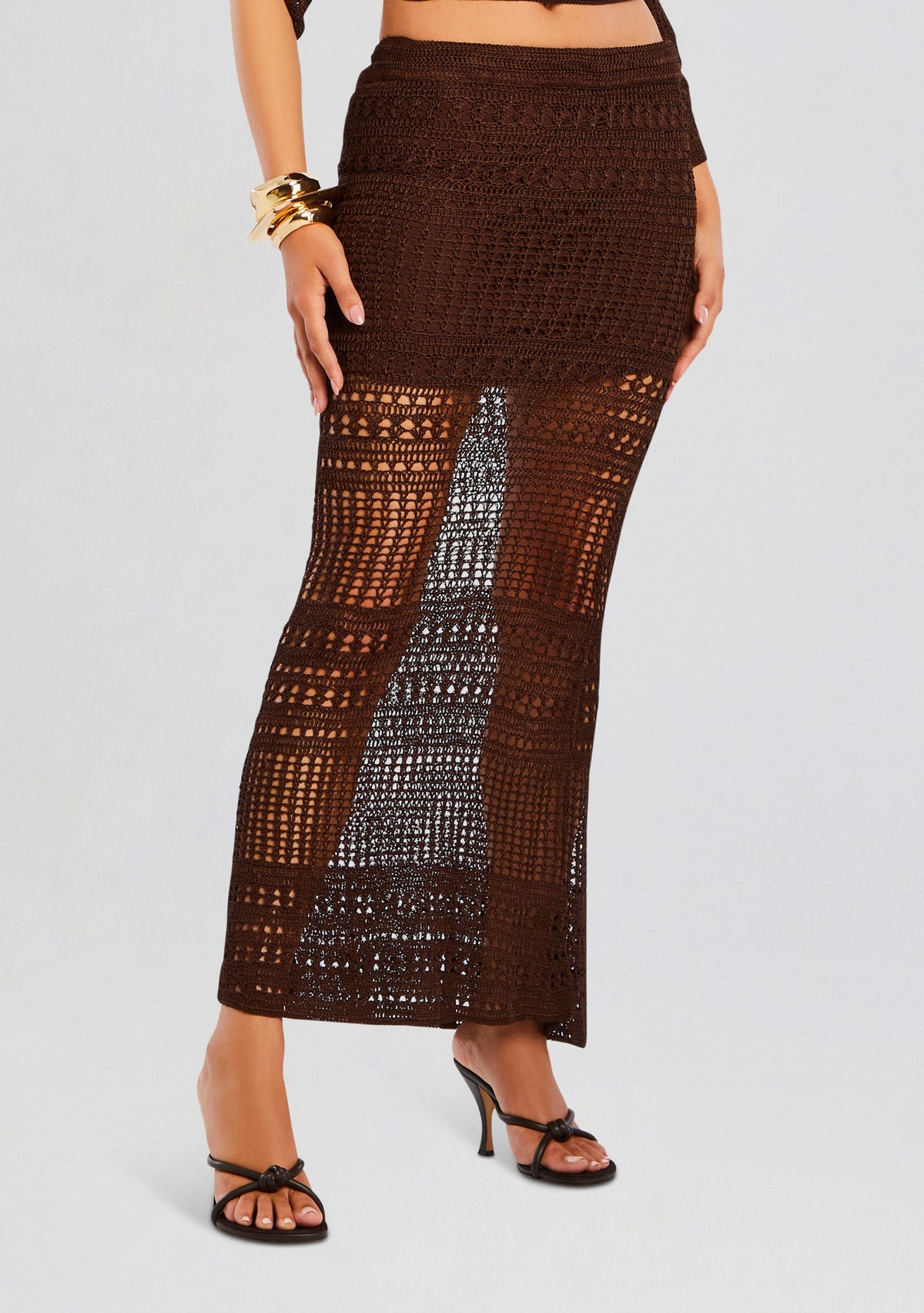 Topanga Crochet Maxi Skirt by SEROYA in Coconut, product image 1