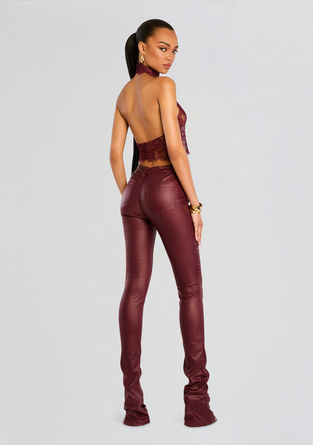 Danica Pant by retrofête in Coated Port, product image 4