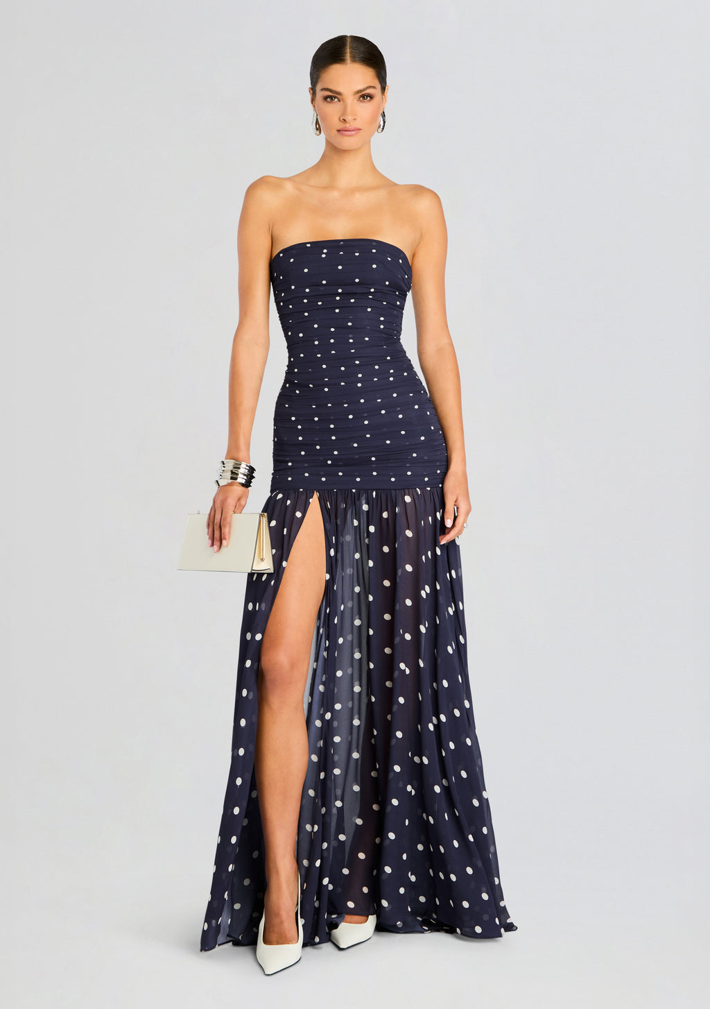 Annalise Dress by retrofête in Navy Polka Dots, product image 1