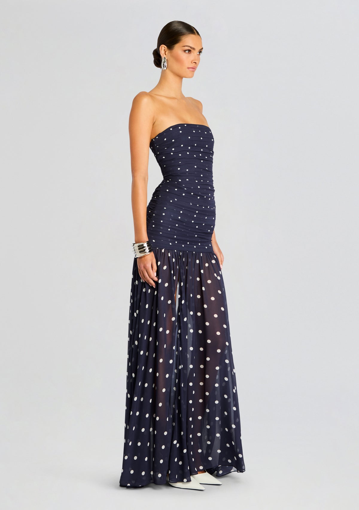 Annalise Dress by retrofête in Navy Polka Dots, product image 3