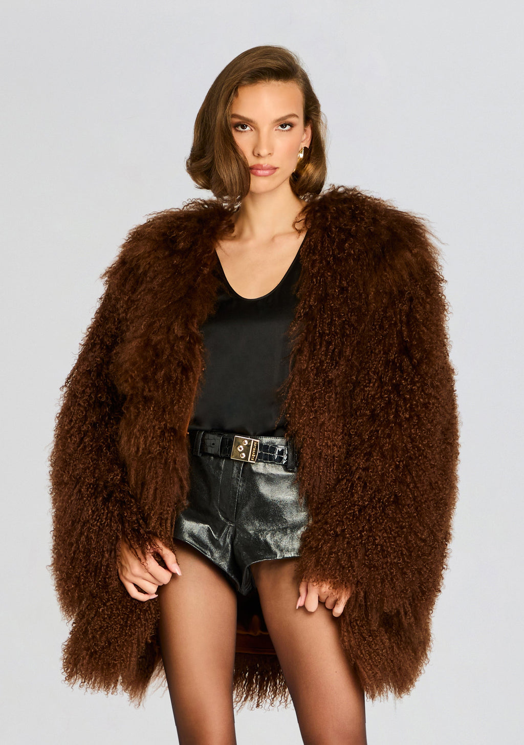 Jewel Fur Jacket by retrofête in Cinnamon, product image 1