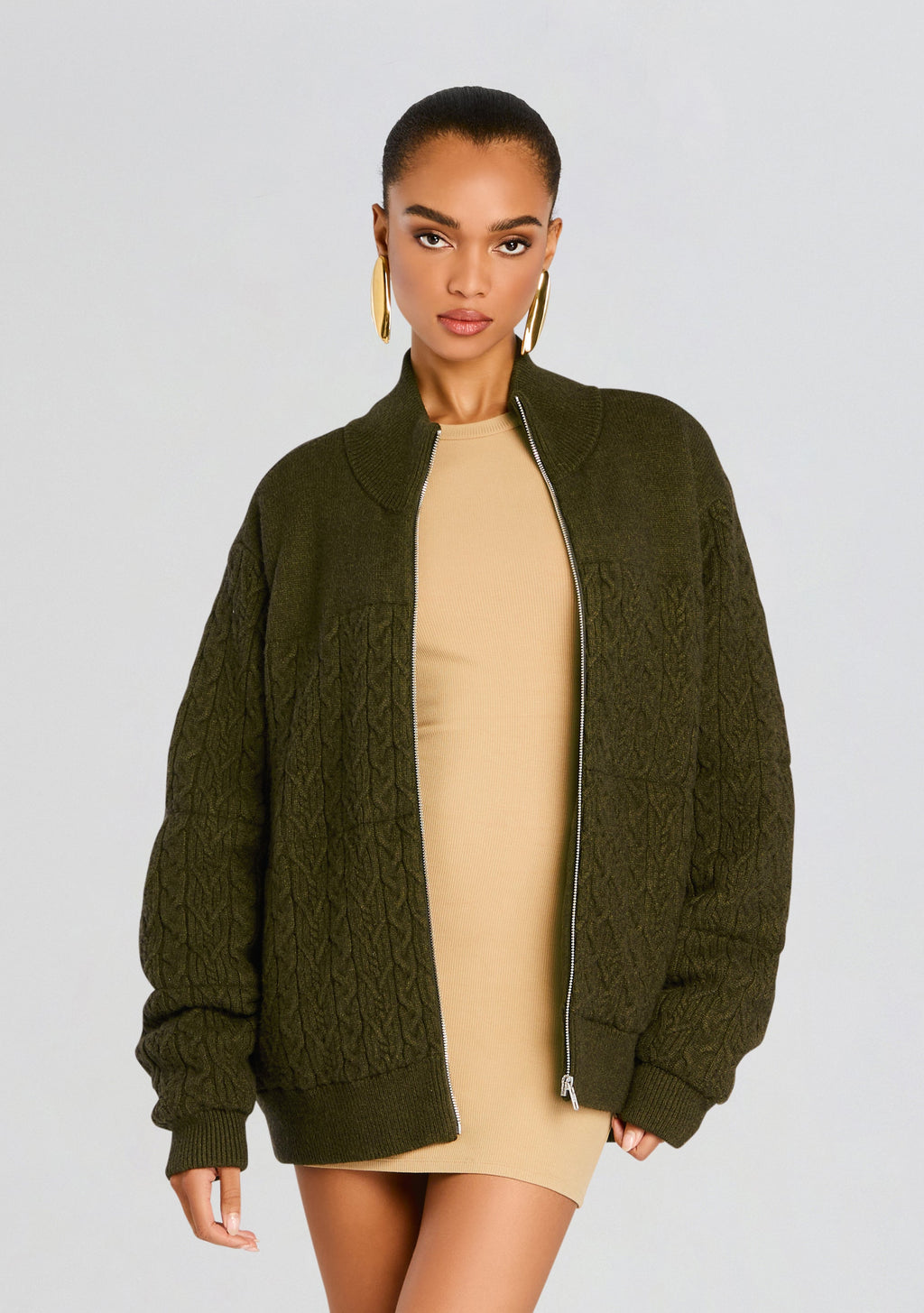Levi Knit Puffer by SEROYA in Hunter Green, product image 1