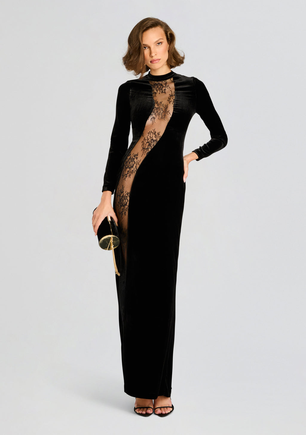Donatella Velvet Dress by retrofête in Black, product image 1
