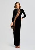 Donatella Velvet Dress by retrofête in Black, product image 1
