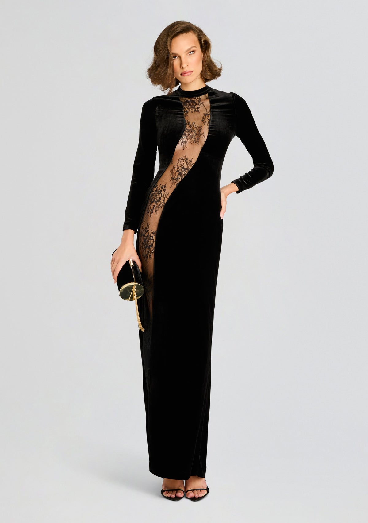 Donatella Velvet Dress by retrofête in Black, product image 1