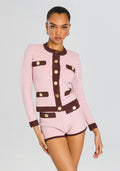 Percy Bandage Knit Top by retrofête in Mtlc Earl Rose/Pecan, product image 1