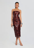 Karter Lace Dress by retrofête in Pecan, product image 1