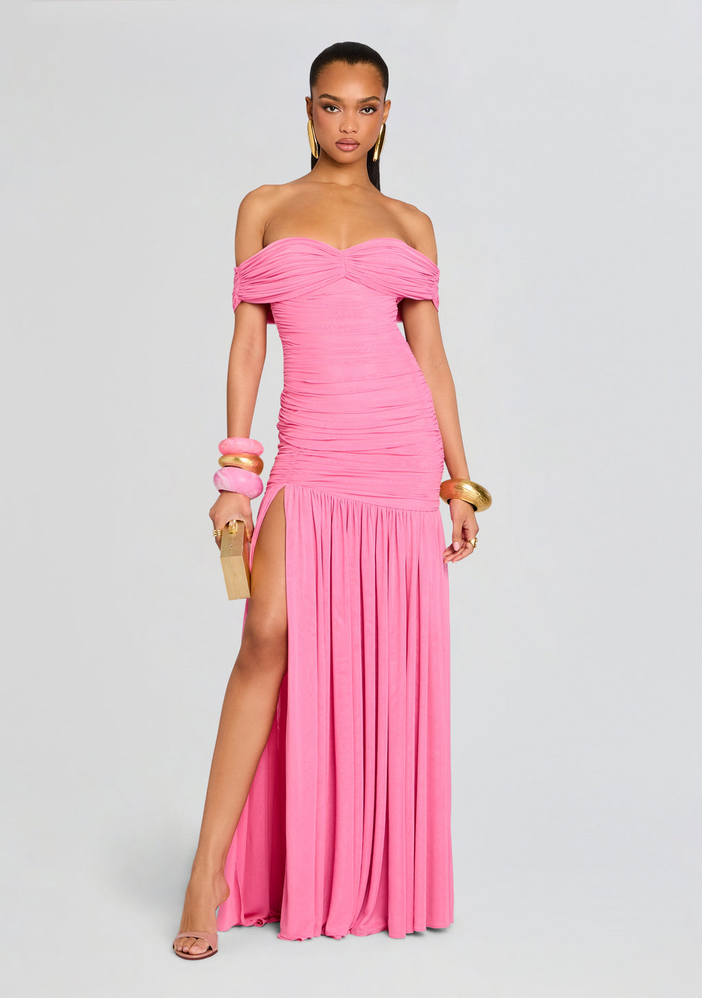 Clementine Mesh Dress by retrofête in Camellia, product image 1