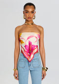 Alivia Silk Top by retrofête in Bianco Primavera, product image 1