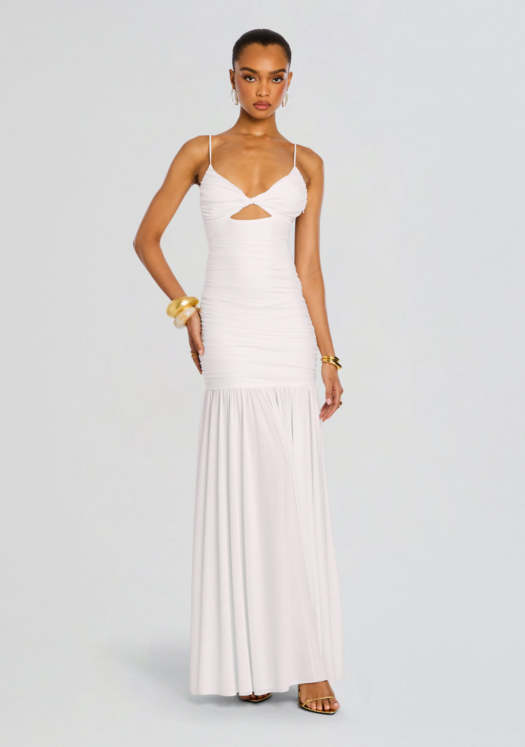 Bristol Mesh Dress by retrofête in Porcelain, product image 1