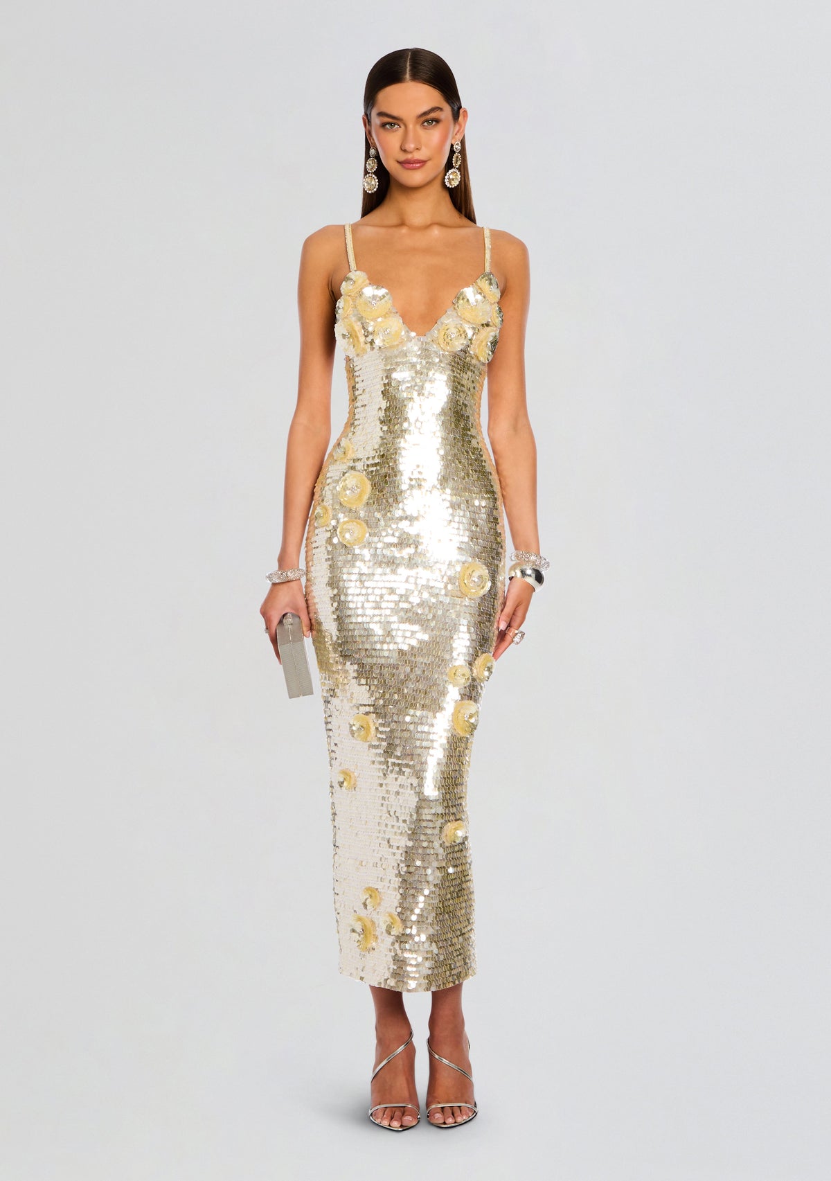 Ines Sequin Dress by retrofête in Yuzu, product image 1
