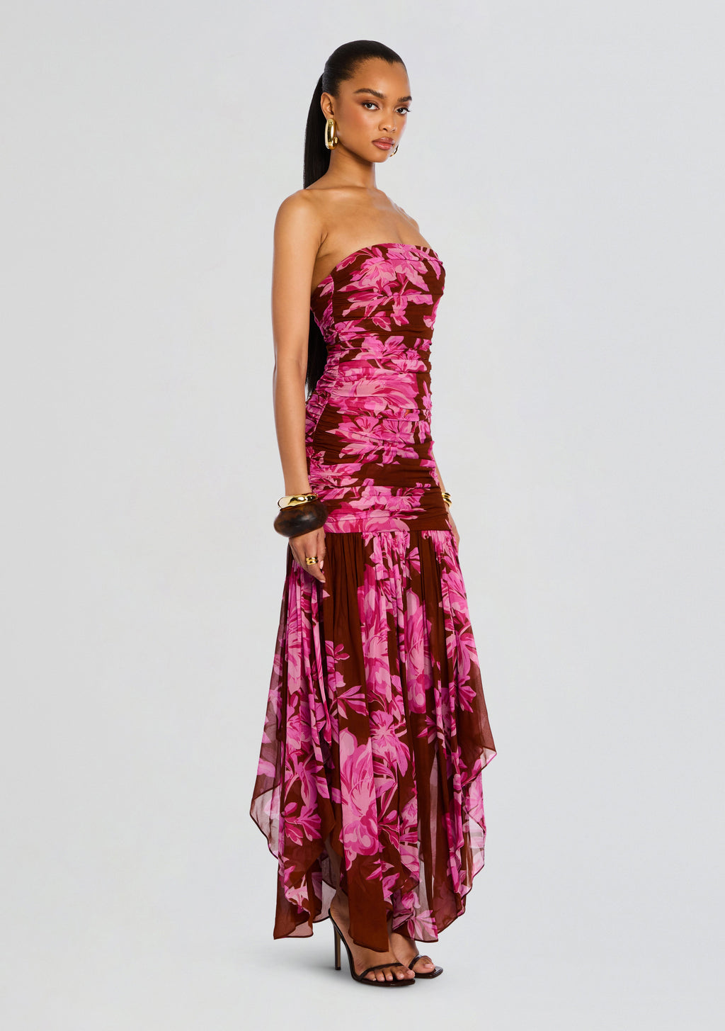 Teryn Silk Chiffon Dress by retrofête in Camellia Reverie, product image 4
