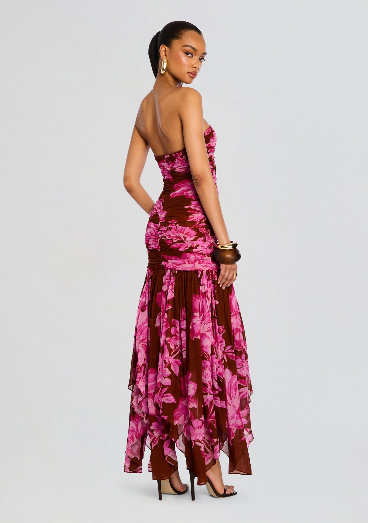 Teryn Silk Chiffon Dress by retrofête in Camellia Reverie, product image 5