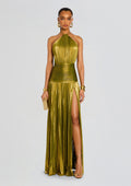 Thalia Dress by retrofête in Metallic Peridot, product image 1