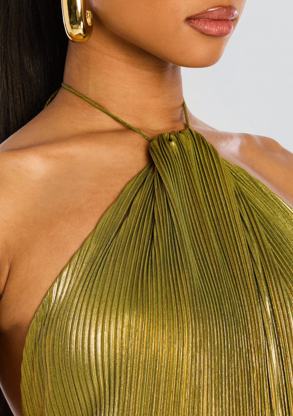 Thalia Dress by retrofête in Metallic Peridot, product image 3