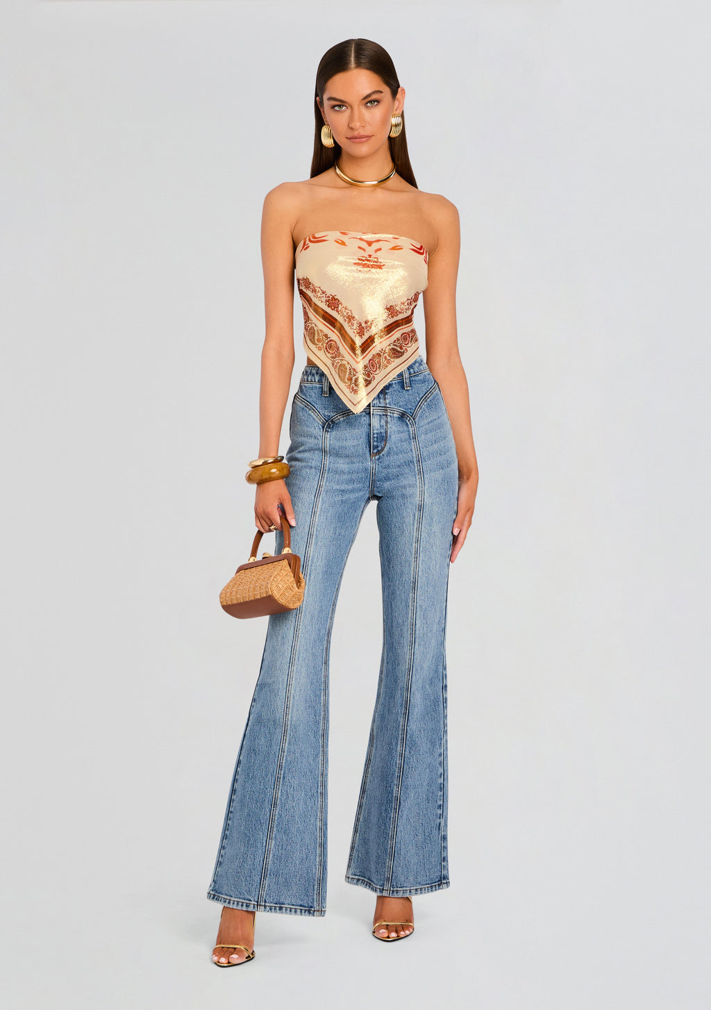 Maelle Denim Pant by retrofête in Greenwich, product image 2