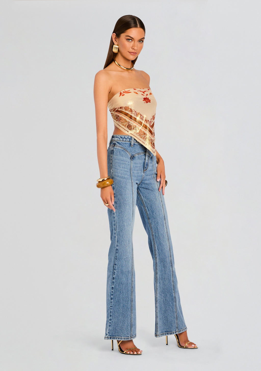 Maelle Denim Pant by retrofête in Greenwich, product image 4