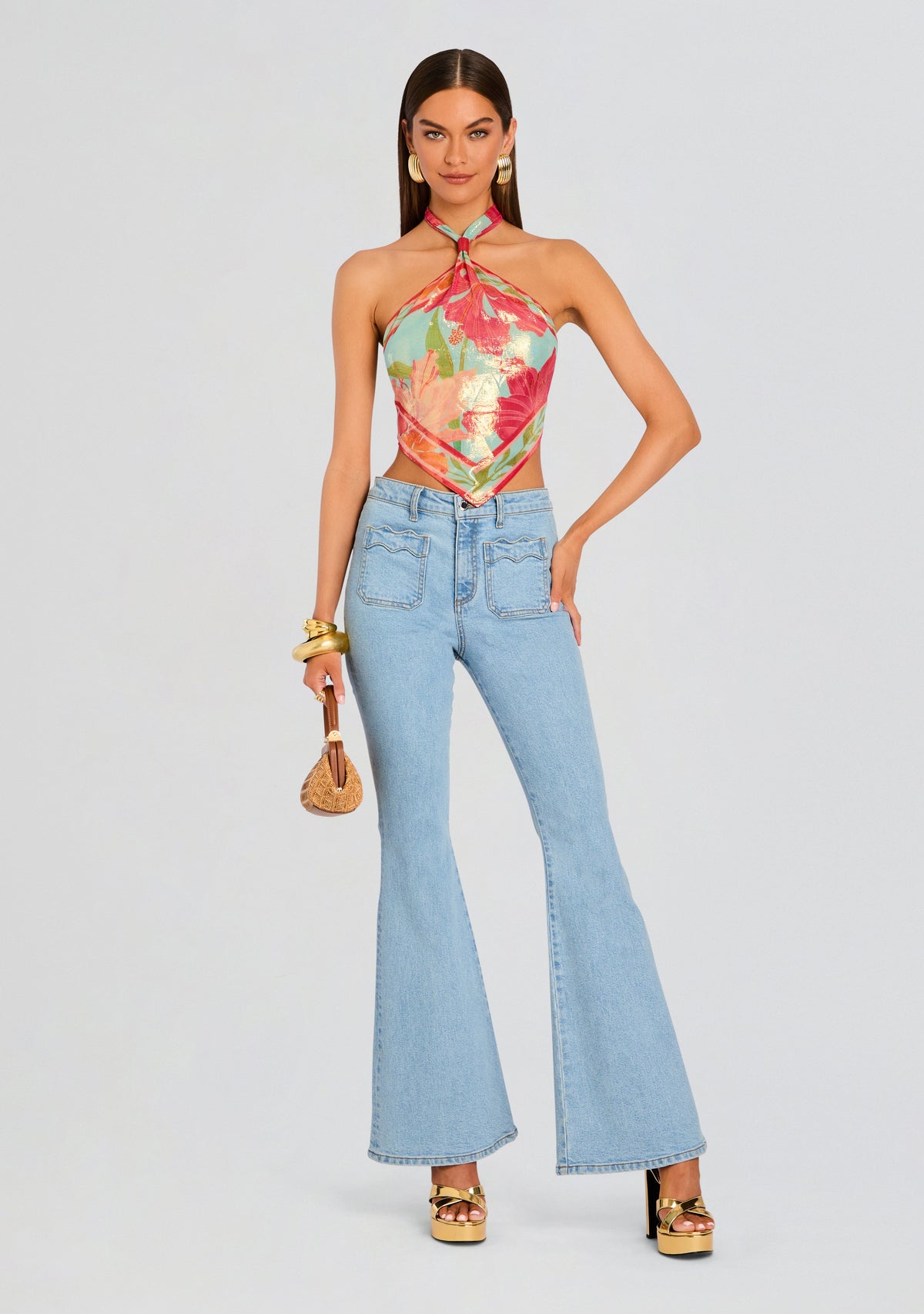 Callie Top by retrofête in Aqua Primavera, product image 5