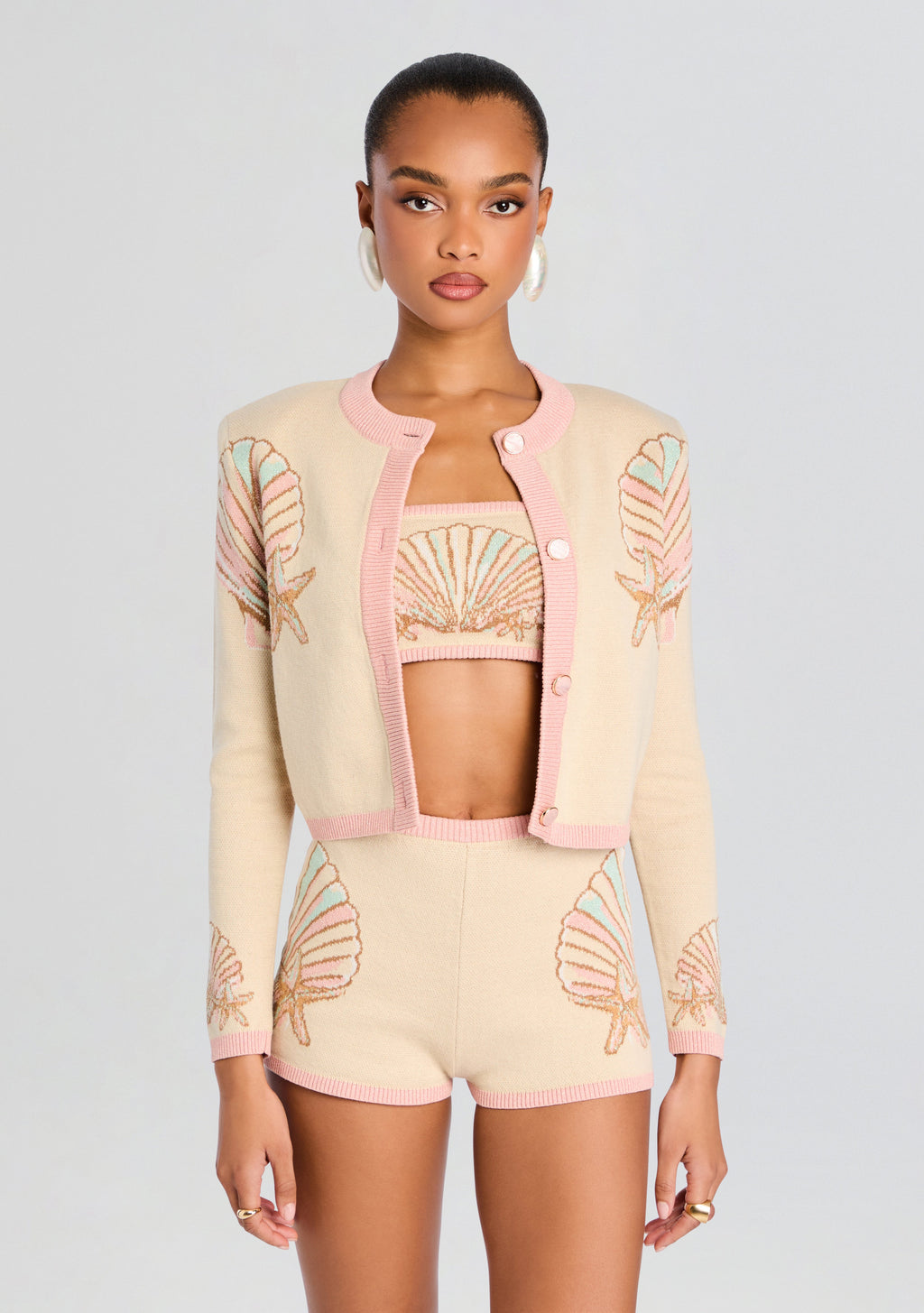 Bellina Metallic Knit Jacket by retrofête in Metallic Multi, product image 1