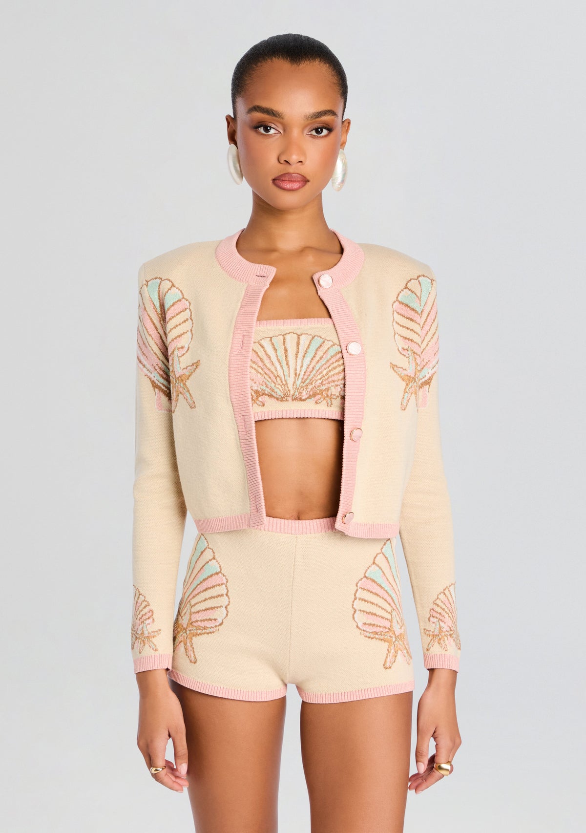 Bellina Metallic Knit Jacket by retrofête in Metallic Multi, product image 1