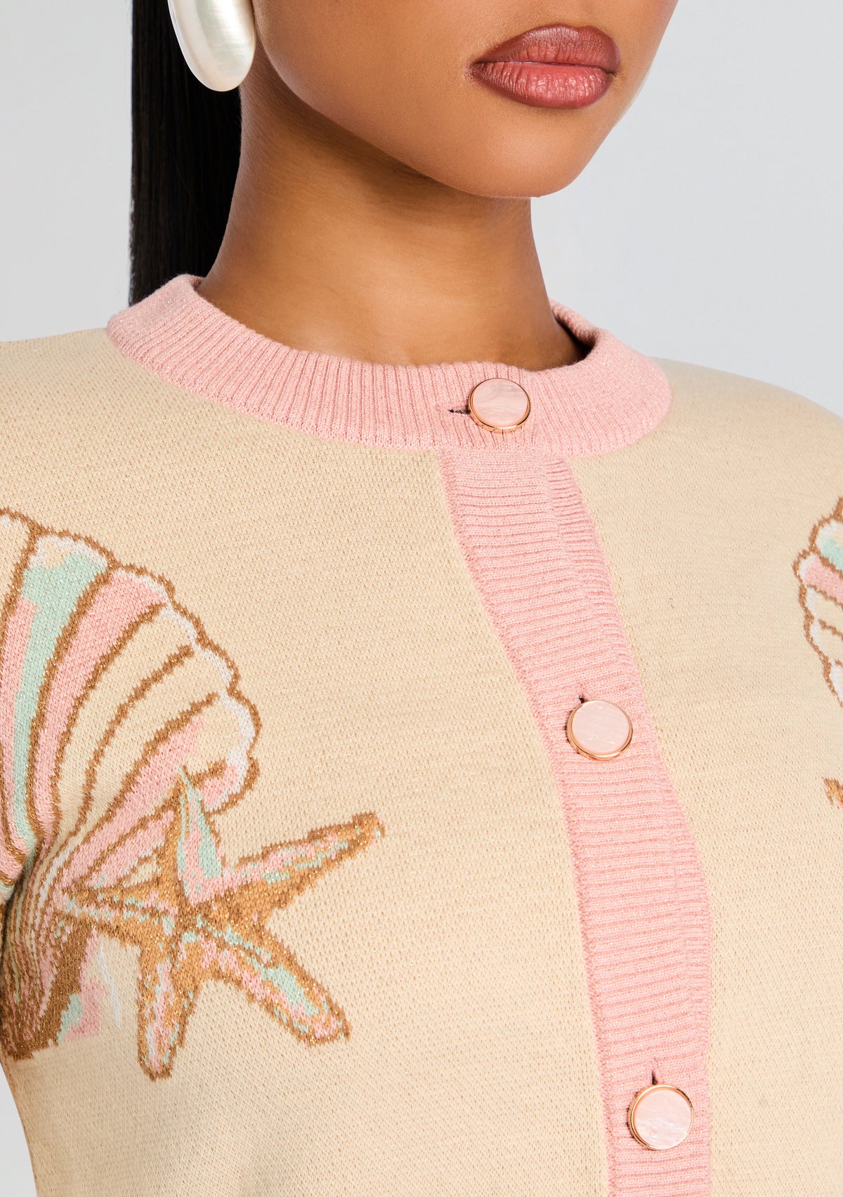 Bellina Metallic Knit Jacket by retrofête in Metallic Multi, product image 3