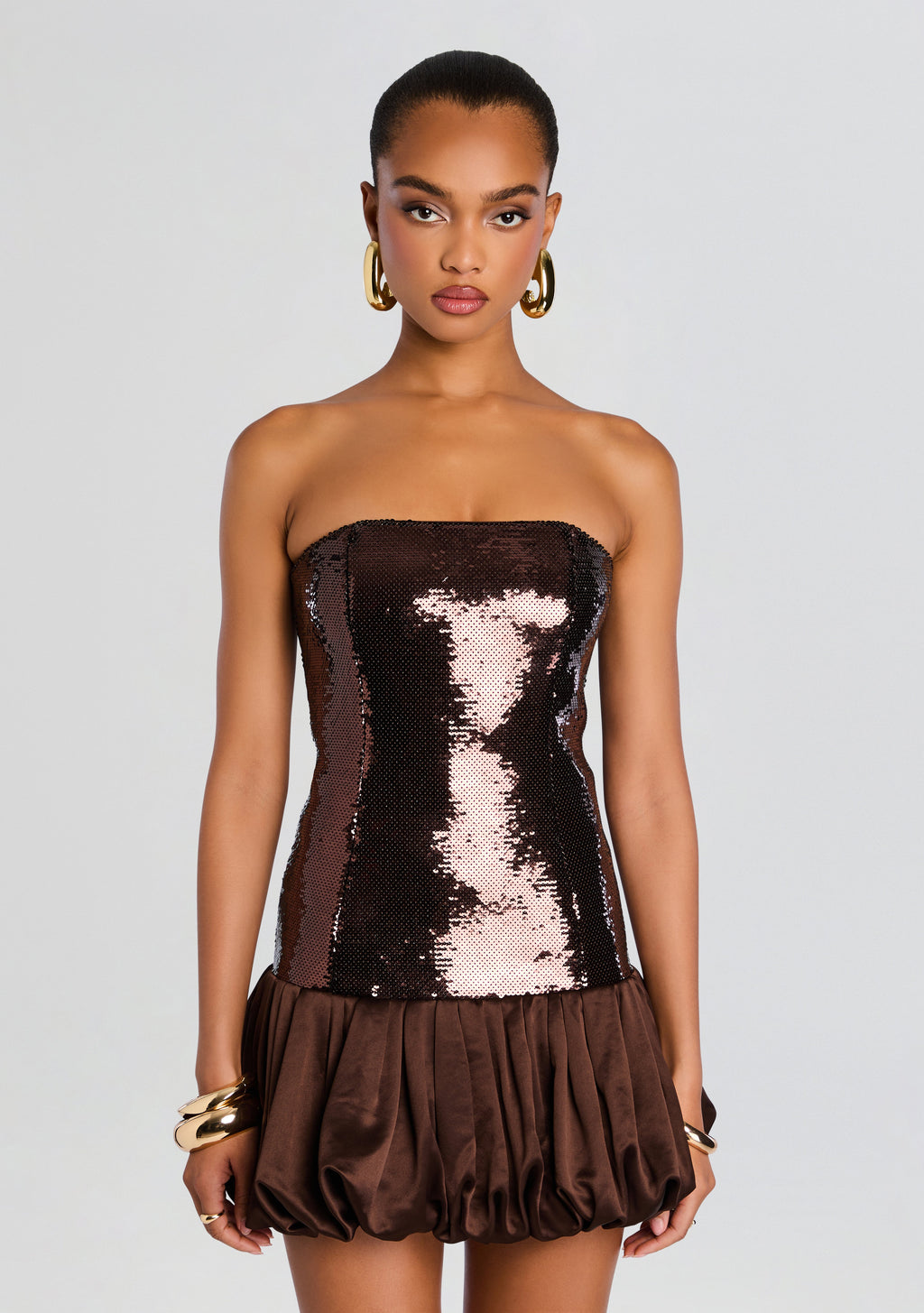 Anika Sequin Dress by retrofête in Tobacco, product image 5
