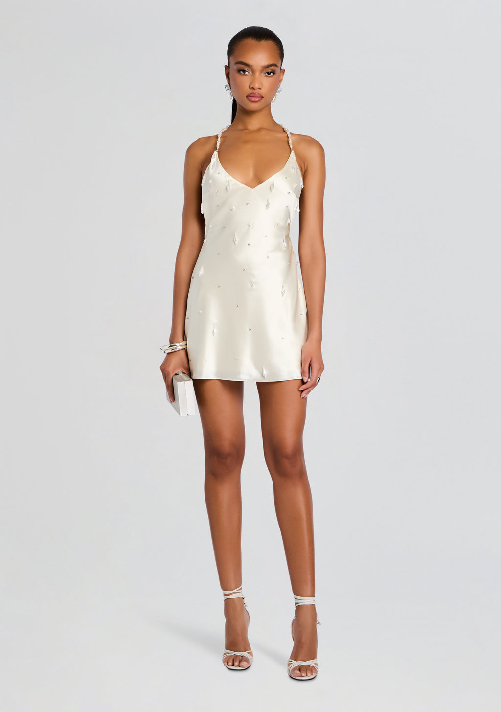 Siobhan Embellished Dress by retrofête in Cream, product image 2