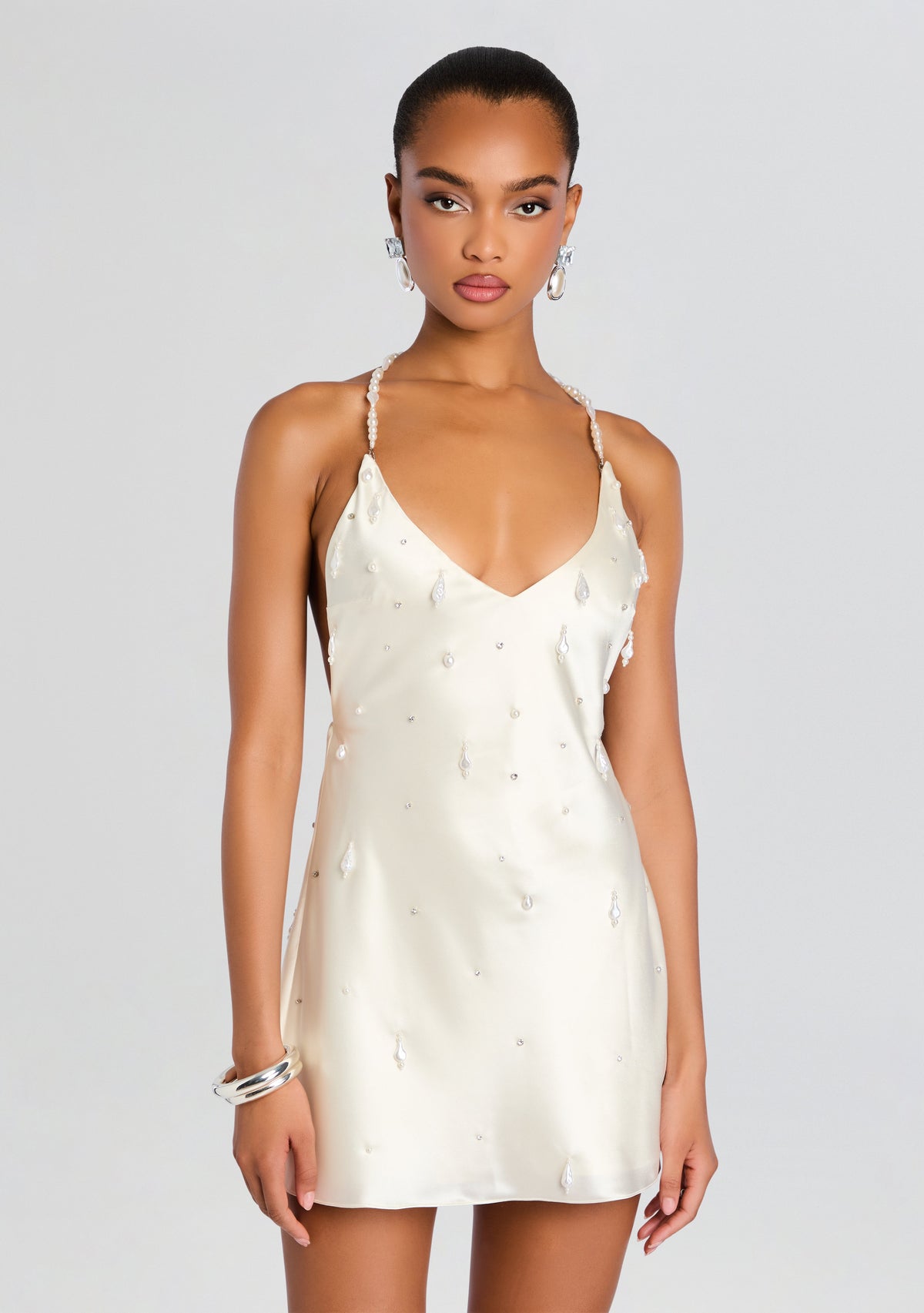 Siobhan Embellished Dress by retrofête in Cream, product image 5