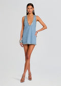 Stevie Embellished Denim Dress by retrofête in Tangier, product image 1